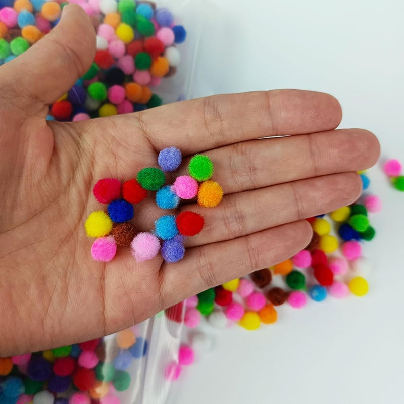 FKEYTO 2000pcs Mini Pom Poms for Crafts,6 mm Pom Poms in Bright & Bold Assorted Colors, 0.23 Inch Pompoms for Arts - Image 3